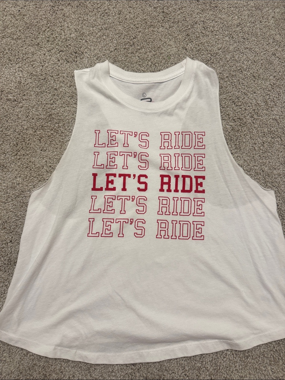 Cyclebar White Tank with Pink and Black Logo